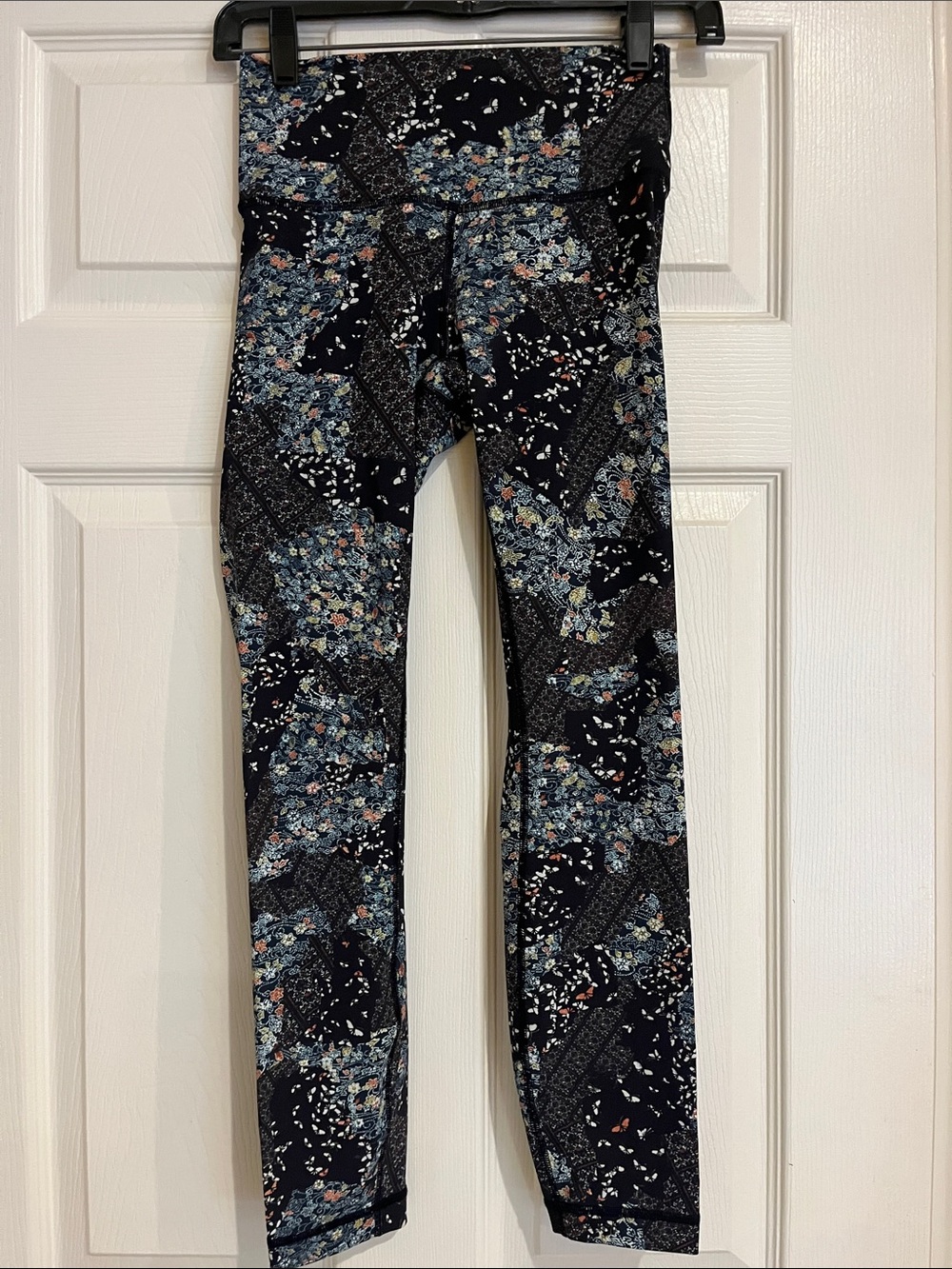lululemon athletica Black Floral Patchwork Leggings